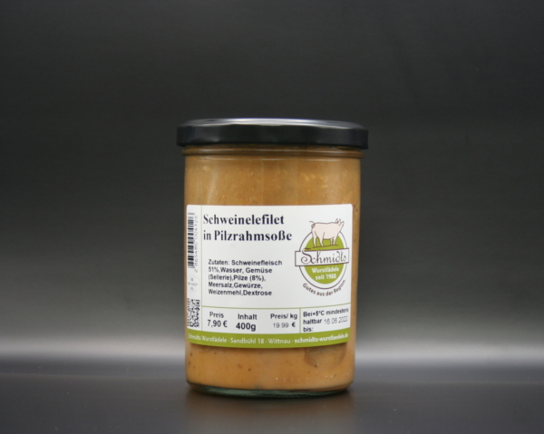 Schweinelendchen in Pilzrahmsoße im Glas 400g